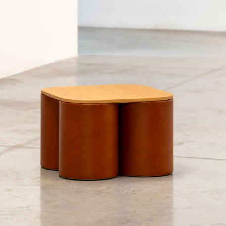 SILOS WOODEN TOP MEDIUM COFFEE TABLE RUST