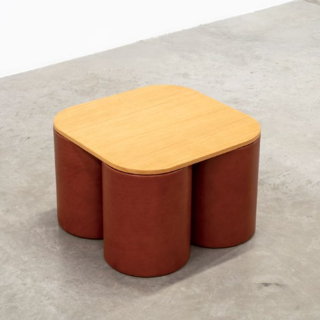 SILOS WOODEN TOP MEDIUM COFFEE TABLE RUST