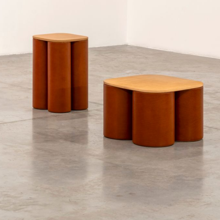 SILOS WOODEN TOP MEDIUM COFFEE TABLE RUST
