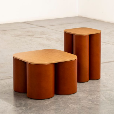 SILOS WOODEN TOP MEDIUM COFFEE TABLE RUST