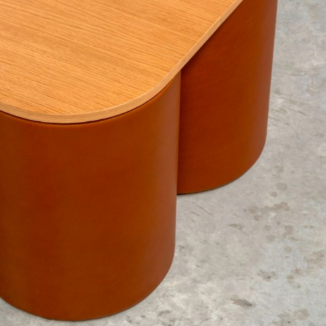 SILOS WOODEN TOP MEDIUM COFFEE TABLE RUST