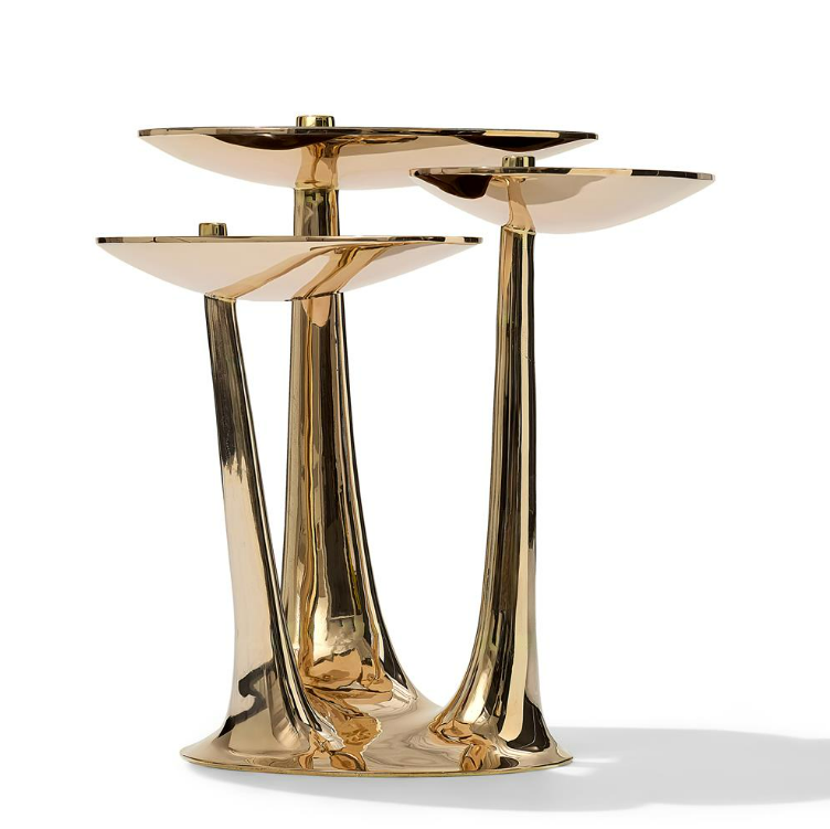 LILY SIDE TABLE NATURAL BRONZE