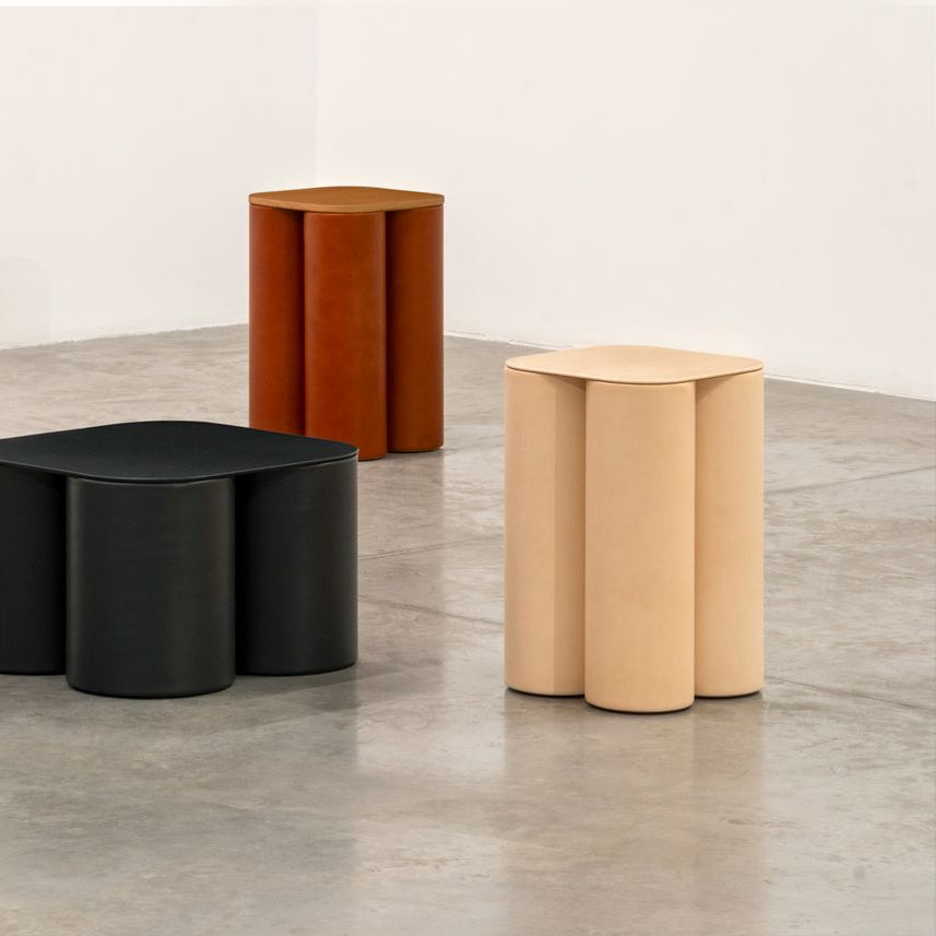 SILOS SMALL SIDE TABLE WOODEN TOP RUST