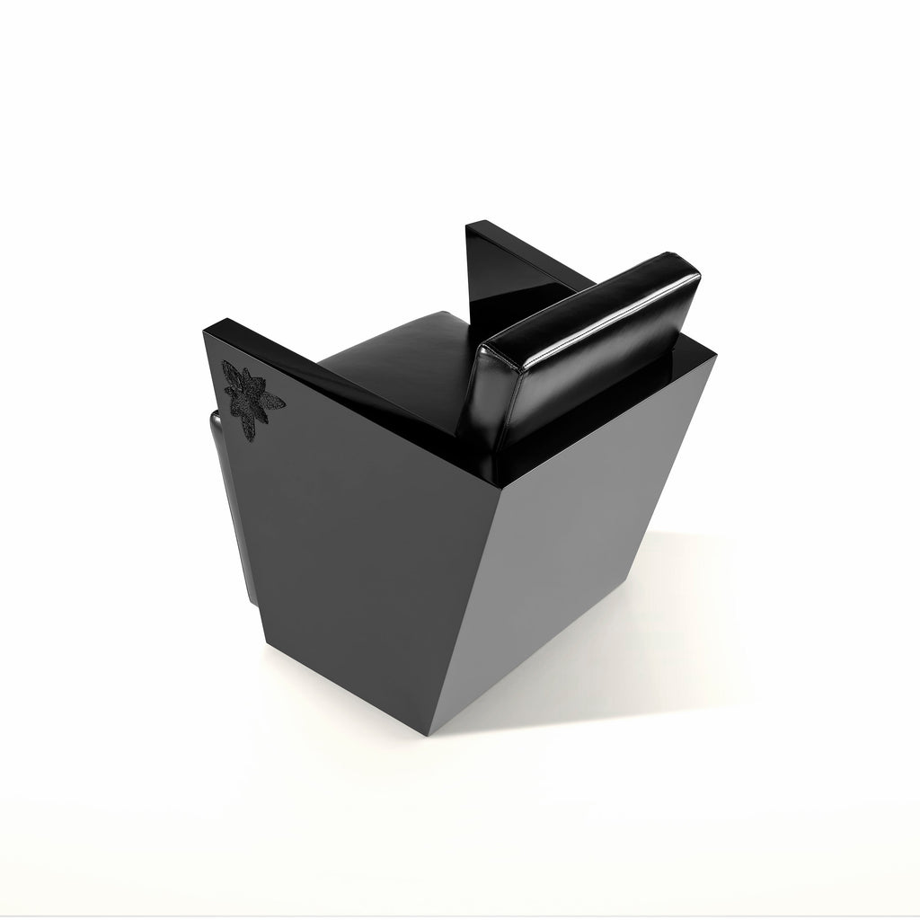 ISTANBUL GLAM ARMCHAIR - BLACK LEATHER