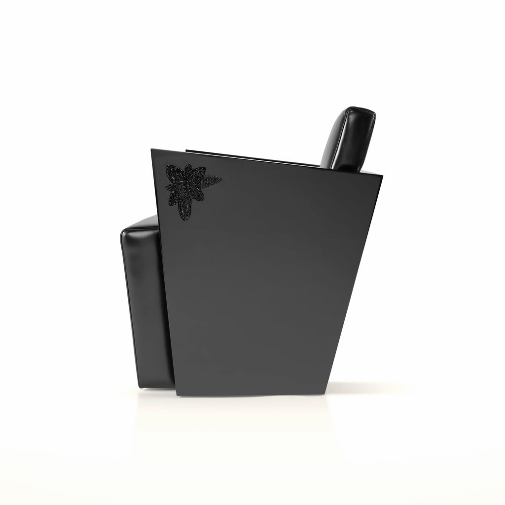 ISTANBUL GLAM ARMCHAIR - BLACK LEATHER
