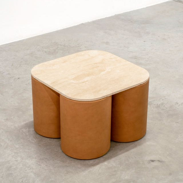 SILOS WOODEN TOP ALMOND MEDIUM COFFEE TABLE
