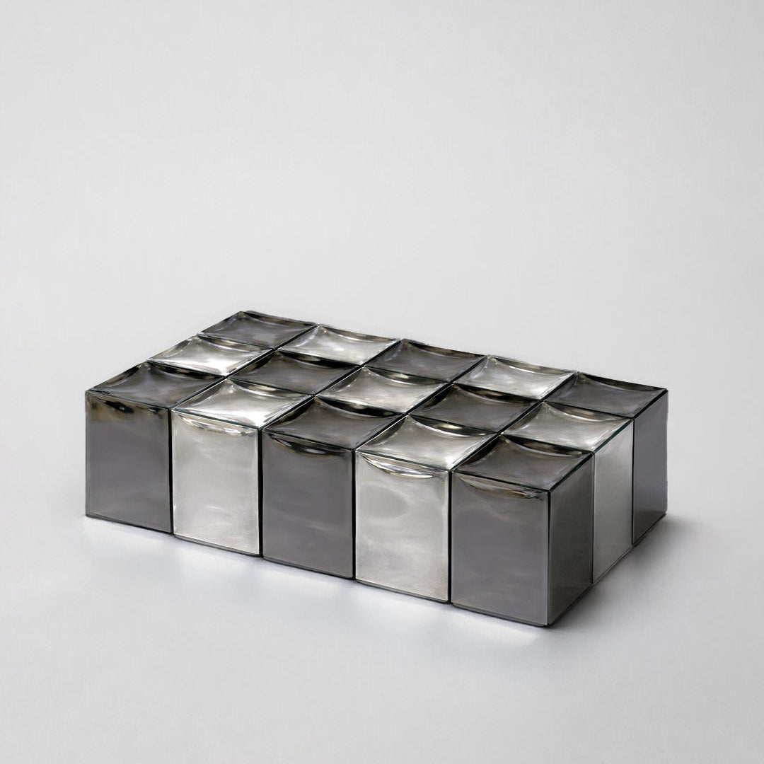 MONOLIT COFFEE TABLE SILVER AND SMOKE