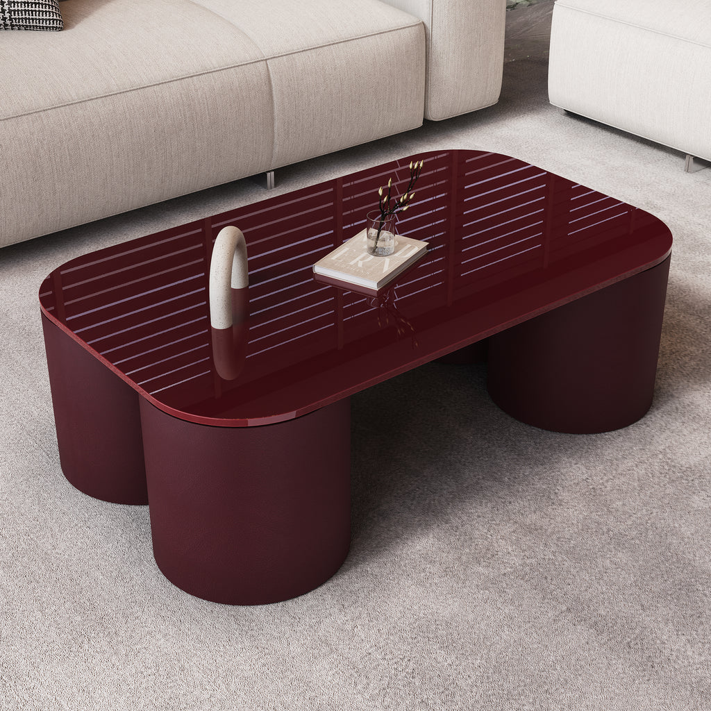SILOS GRAND COFFEE TABLE BURGUNY GLOSSY LAQCUER