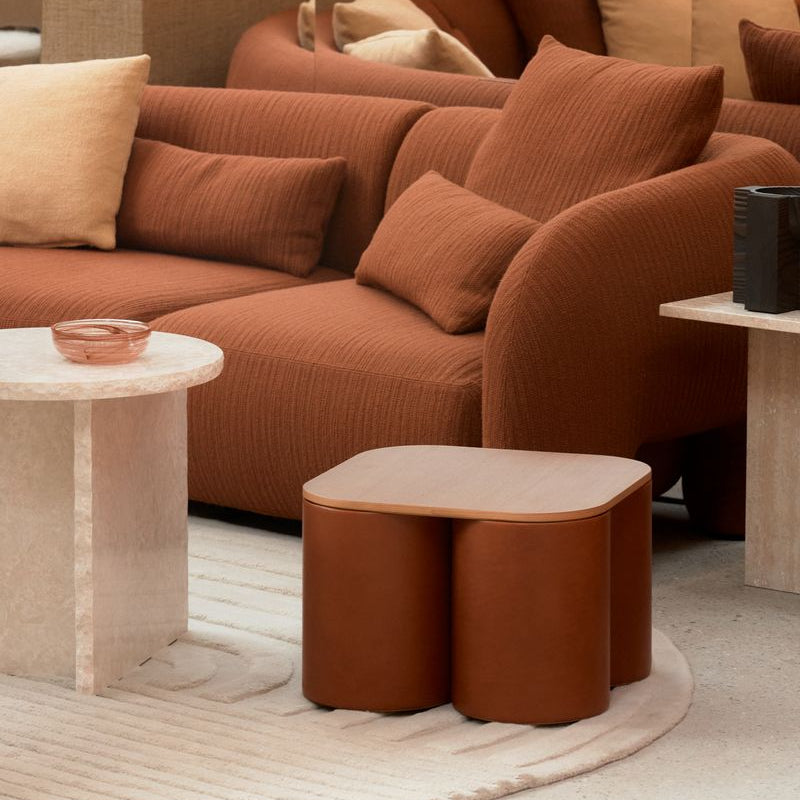 SILOS WOODEN TOP MEDIUM COFFEE TABLE RUST
