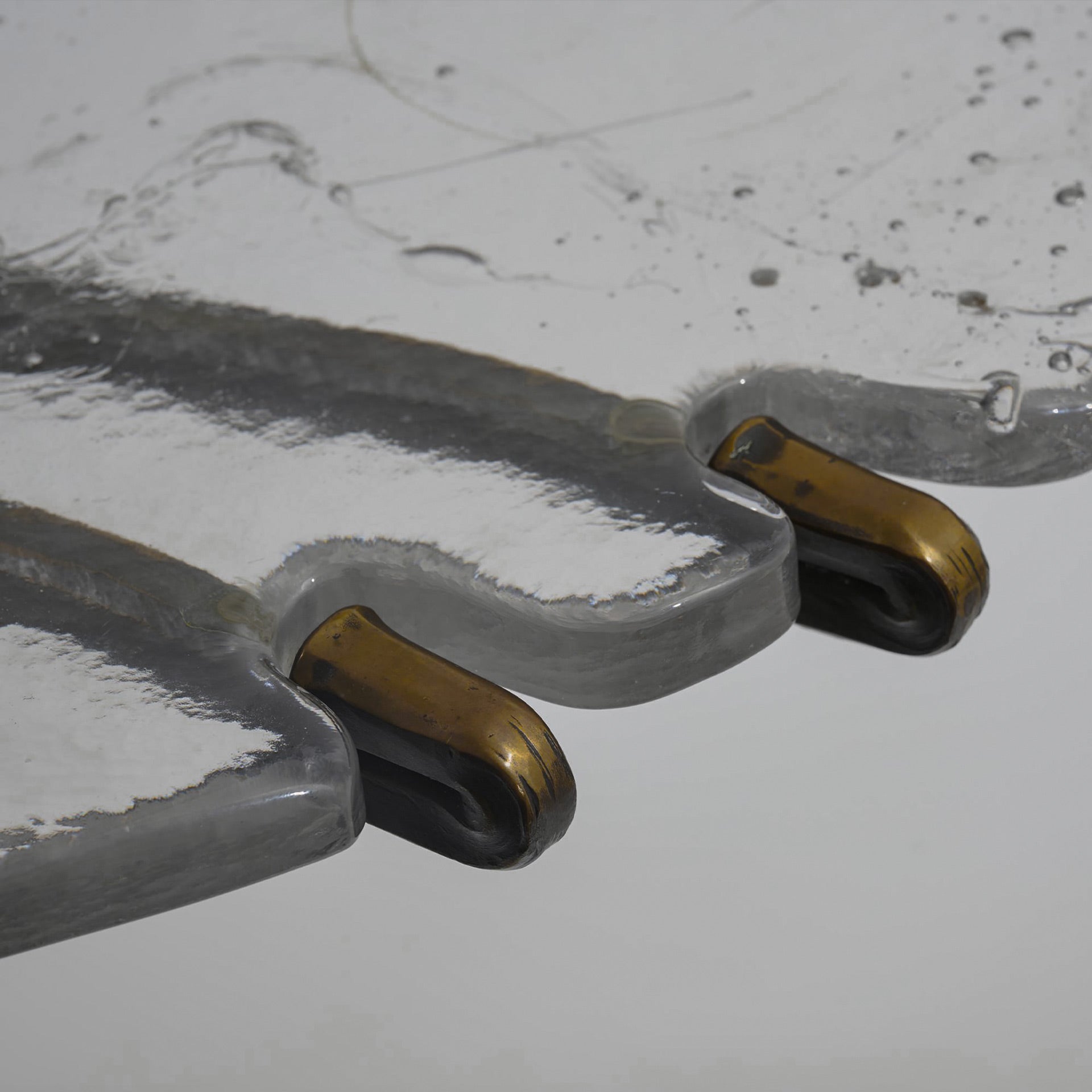 BLISTERED CAST GLASS COFFEE TABLE, LOTHAR KLUTE