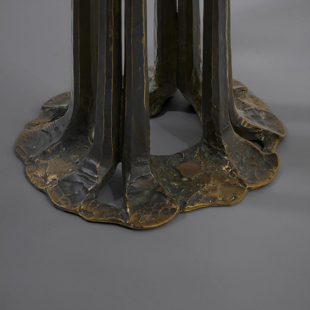 BLISTERED CAST GLASS COFFEE TABLE, LOTHAR KLUTE