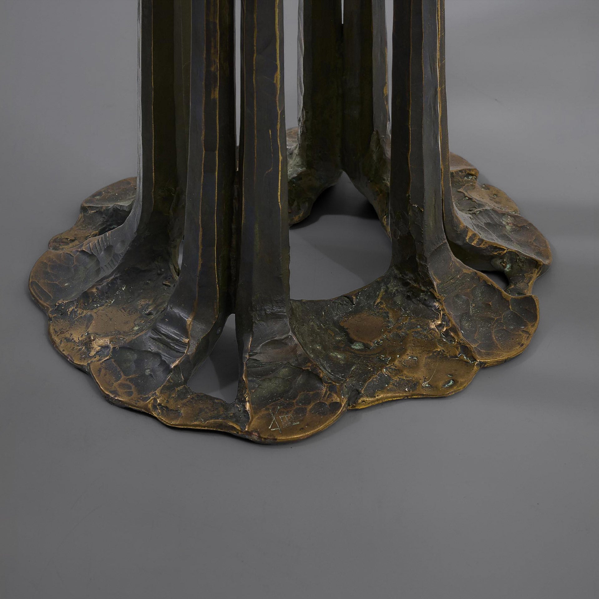 BLISTERED CAST GLASS COFFEE TABLE, LOTHAR KLUTE