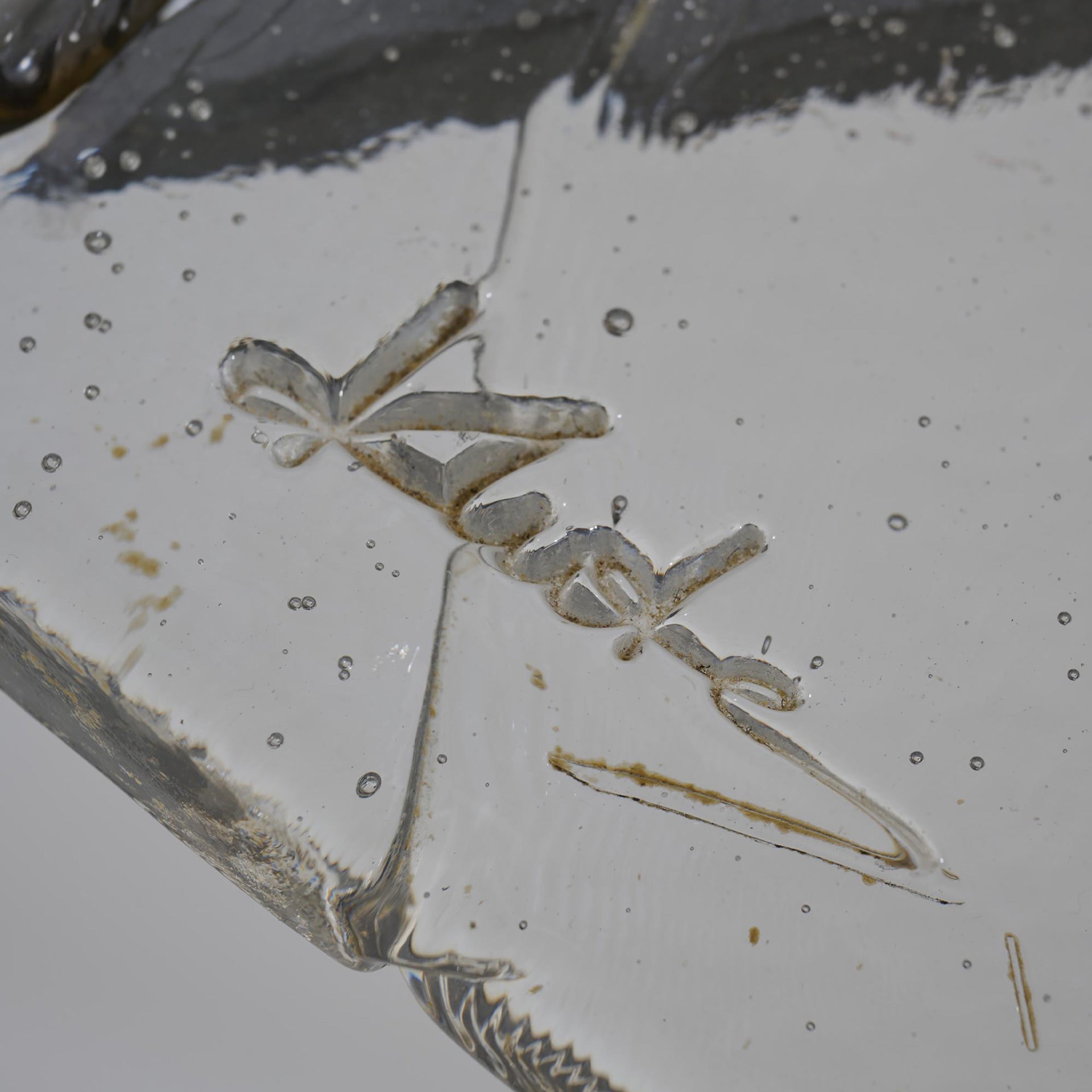 BLISTERED CAST GLASS COFFEE TABLE, LOTHAR KLUTE