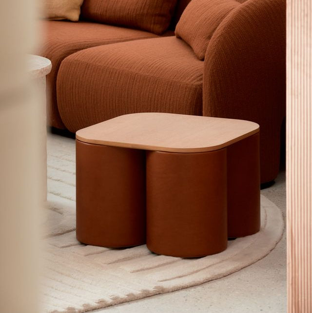 SILOS WOODEN TOP MEDIUM COFFEE TABLE RUST