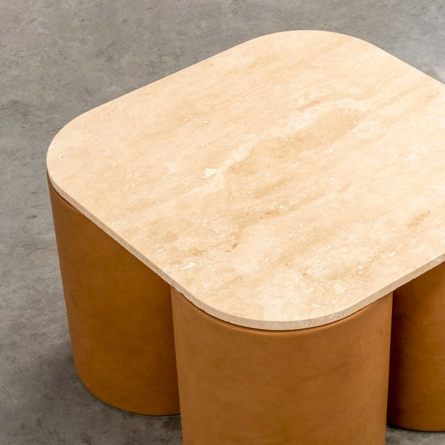 SILOS WOODEN TOP ALMOND MEDIUM COFFEE TABLE