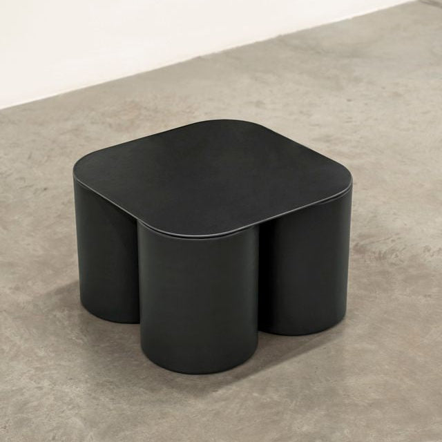 SILOS MEDIUM COFFEE TABLE BLACK LEATHER TOP