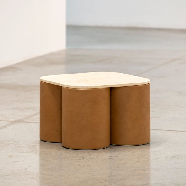 SILOS WOODEN TOP ALMOND MEDIUM COFFEE TABLE